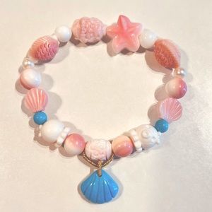 Ocean Theme Handmade Bracelet (Pink Seashell)